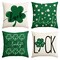 St Patrick's Day Lucky Clover Throw Pillow Covers, 18 x 18 Inch Green Luck Decoration for Sofa Couch Set of 4